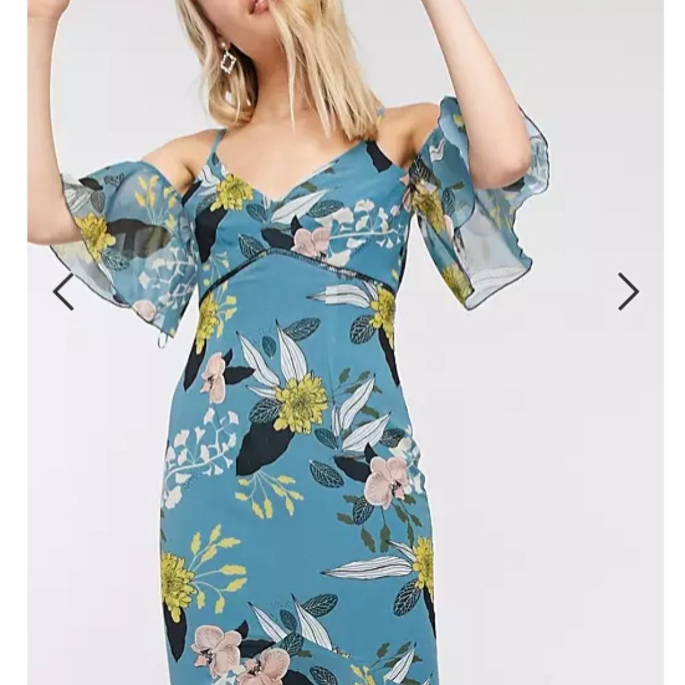 ASOS Fishtail Ruffle Midaxi Dress - Picture 6 of 6
